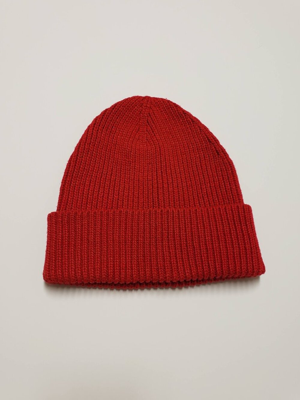 NWOT Old Navy Red Ribbed Knit Beanie Hat Folded Cuff Classic Winter Unisex